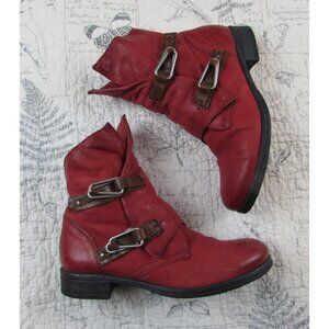 Sommerkind womens leather ankle boots lagenlook grunge steampunk unique 39 8.5